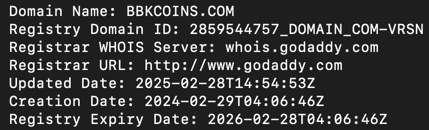 bbkcoins.comのWhois情報